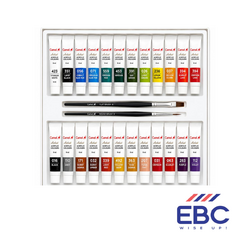 CAMEL Artist Acrylic Colours 24 Shades 9ml (Includes 2 Artist Brushes & 2 Metallic Shades)